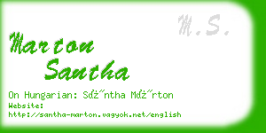 marton santha business card